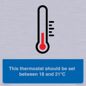 This thermostat should be set between 18 and 21°C